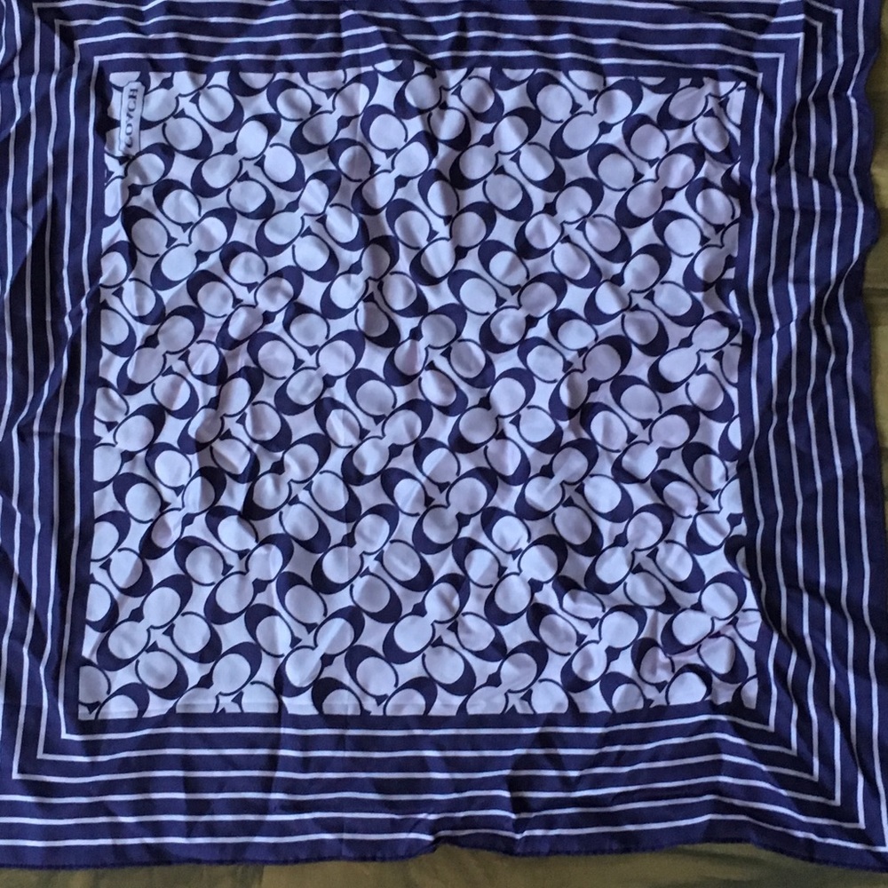 Coach signature purple silk scarf